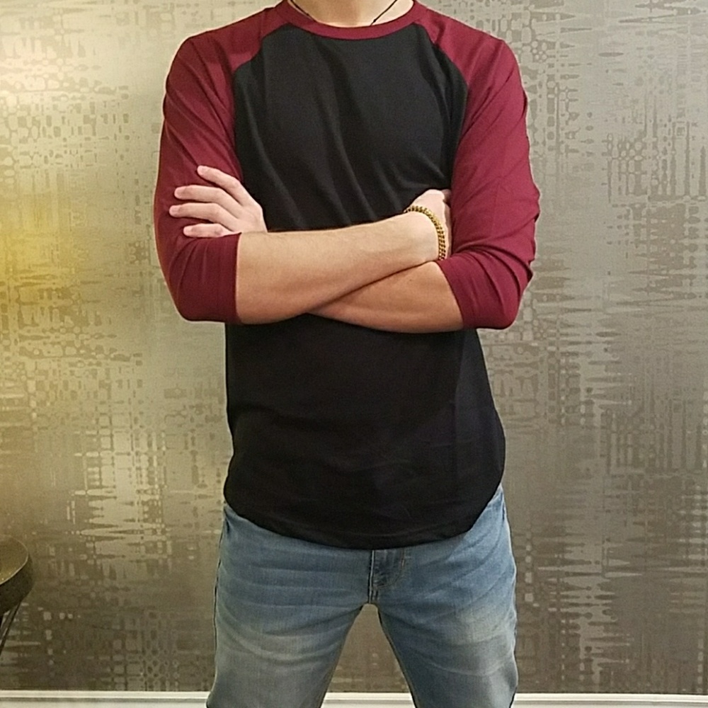 NEW Men's 3/4 Raglan Tee - Picture 2 of 5